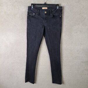 MEK Jeans Womens 29 Black‎ Embellished Skinny Low Rise Rhinestone Stretch Cotton